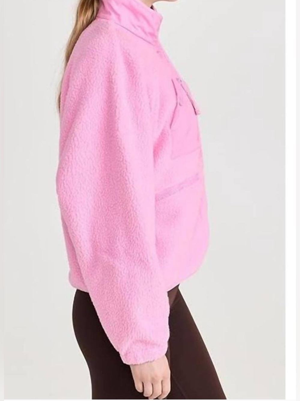 NEW Free People FP Movement Hit The Slopes fleece jacket in pink - Picture 4 of 7